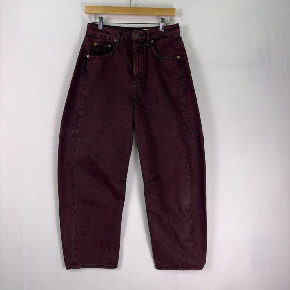 rag & bone Women's Wide Leg Jeans in Deep Burgundy